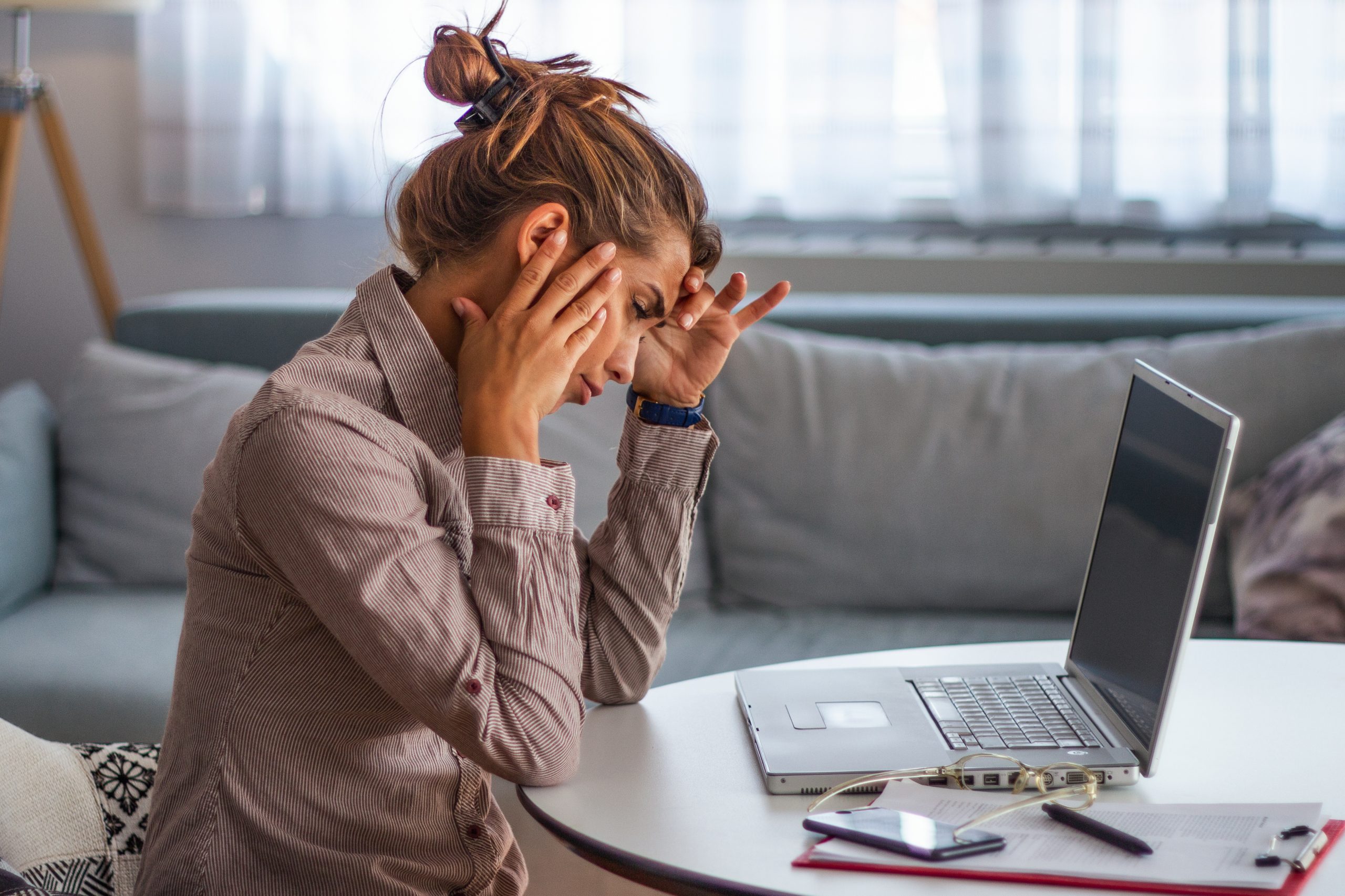 Stressed Out Woman At Work